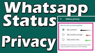 How To Use WhatsApp Status Privacy  My Contacts Except  Only Share With