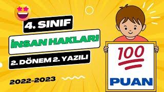 4. Sınıf İnsan Hakları 2. Dönem 2. Yazılı  2022-2023 2. Örnek