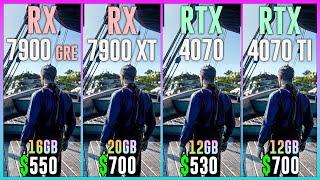 RX 7900 GRE vs RX 7900 XT vs RTX 4070 vs RTX 4070 TI - Test in 20 Games