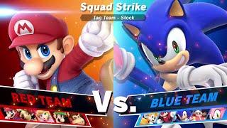 Team Mario vs Team Sonic Squad Strike SSBU Mods Quickie