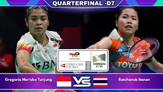 Gregoria Mariska Tunjung Vs Ratchanok Itanon  Thomas & Uber Cup  WS  QF  2024 Badminton