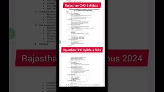 Rajasthan CHO Syllabus 2024 Rajasthan CHO Exam Date 2024