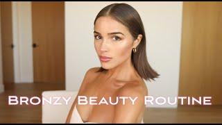 My bronzy dewy go-to summer makeup look