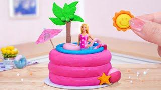 HI BARBIE  Wonderful Miniature Buttercream Pink Cake Decorating With Barbie  Mini Cakes Making
