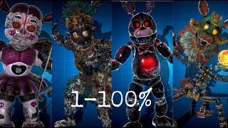 Fnaf ar All skins 2021 Full animations 1-100%