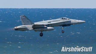 CF-18 Hornet Low Approaches and Arrival - Cleveland Airshow 2016