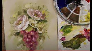 Painting Flowers and Grapes with Acrylics