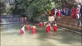 Sali Nadi Mela  Hindu Women Holy Bath  Open Holy Bath In Sali Nadi Nepal