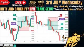 Live Nifty intraday trading  Bank nifty live trading  Live options trading  3rd July 2024 dhan