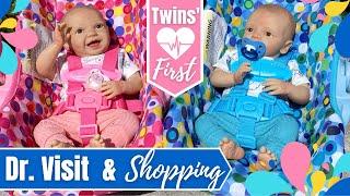Reborn Twins Kate & Nate Doctors Visit & Big Shopping Haul