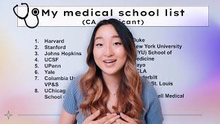 How to Make a GOOD Medical School List & sharing MINE