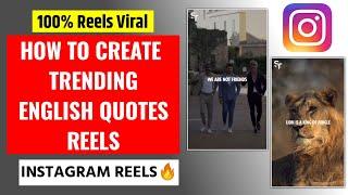 How To Create Trending Motivational Quotes Reels on Instagram  Viral Quotes Reels Kaise Banaye?