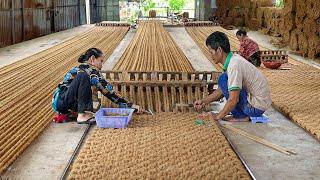 The Genius Technique They Use to Make Giant Mats From Coconuts