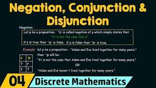 Logical Operators − Negation Conjunction & Disjunction