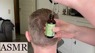 ASMR  Male Hair Play  Rosemary Oil Treatment Scalp Massage Relaxation no talking