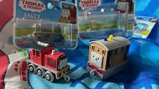 Thomas and Friends Toy Review Episode 49 - Push Along Toby And Salty From All Engines Go By Mattel