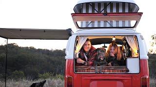 COZY Camping in an Iconic 1975 VW Bus  RELAXING Morning Rain Van Life ASMR 