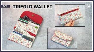 DIY Trifold wallet  Fabric purse wallet  no bias  sewing tutorial Tendersmile Handmade