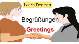 Learn German online  Begrüßungen  Greetings  Level A1