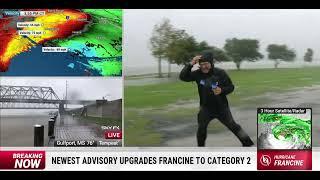 Hurricane Francine Strengthens to Category 2 Storm Just Before Landfall