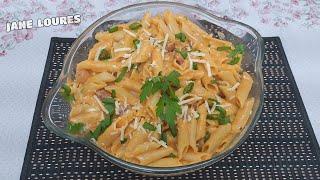 Macarrão Cremoso Com Calabresa  Em uma só panela Pronto em Poucos Minutos