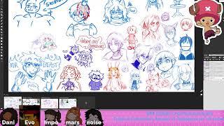 DRAWING RENGOKU KISSING GOJO... OILED UP? PREGNANT? anigomi art stream