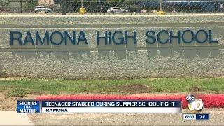 Teenager stabbed during summer school fight at Ramona High School