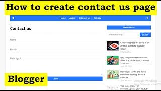 how to create contact us page in bloggerblogspot 2022