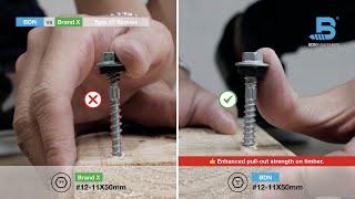 BDN Fasteners® Self-Tapping Screws - Timber-Tite™ Type 17 Enhanced pull-out strength on timber.