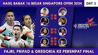 Hasil Lengkap Babak 16 Besar Singapore Open 2024. Tiga Wakil Ke Perempat Final #singaporeopen2024