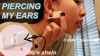 PIERCING MY EARS W THE THING FROM SHEIN