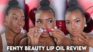 FENTY SKIN CHERRY TREAT LIP OIL  DEMO FIRST IMPRESSIONS + REVIEW  KENSTHETIC