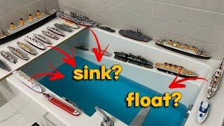 All Ships in the Tub Reviewed Titanic Britannic Carpathia. Will they Sink in the water or Float?