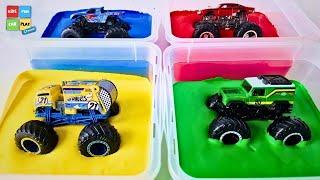 Monster Trucks and Colors Fun Way to Learn with Big Wheels