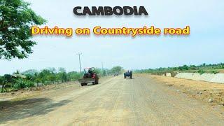 Driving On Countryside Road Through A Cambodia Village At Battambang Province  khmer rural post 