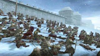 BRUTAL MEDIEVAL SIEGE IN A BLIZZARD -2V3 Siege  Medieval 2 Total War