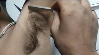 armpit shavingheavy armpit shaving straight razorclean shaving armpit tutorialunderarm shave