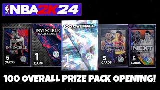 GUARANTEED 100 OVERALL PRIZE PACK OPENING  NBA 2K24 MYTEAM 