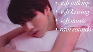 BTS ASMR Jungkook  soft talking  soft kissing   soft music  rain sounds  REUPLOADED ️