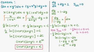 M802 PDB Orde 1  Solusi Pemisahan Variabel & Persamaan Diferensial Eksak