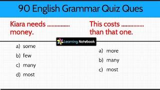 Grammar Quiz । 90 English Grammar Questions। English Grammar Test
