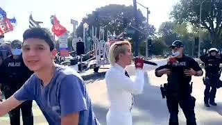 How Trump Supporters Do Protests. Ricky Rebel Performs MAGA YMCA surrounded By BLM and the Police.