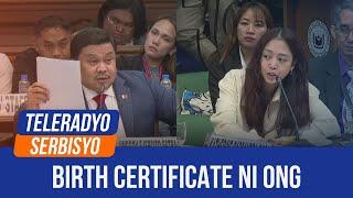 Estrada flags errors on Cassandra Ong’s birth certificate  Teleradyo Serbisyo 17 September 2024