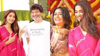 Pooja Hegde Trivikram And Namrata At #SSMB28 Movie Launch  Mahesh Babu  News Buzz