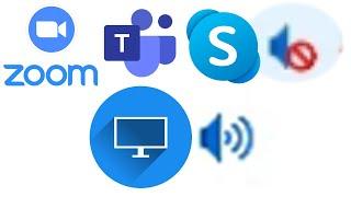 How to mute or decrease the volume of Zoom Teams Skype or Webex audio without muting computer