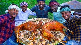 ARABIAN MUTTON BIRYANI with 2 FULL GOAT  Mutton Biryani Recipe with Grilled Goat  Village Cooking
