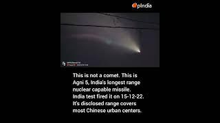 India successfully tests Agni V ballistic missile northernmost China within range.