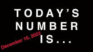 TODAYS NUMBER IS...  121622