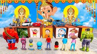 Franklin & Shinchan Opeaning Containers Form Ganesh  గణేష్ కంటైనర్లు పంపాడు In GTA 5 Telugu