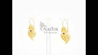 Filigree Small Hearts Earrings with Enamel in 925 Sterling Silver Golden